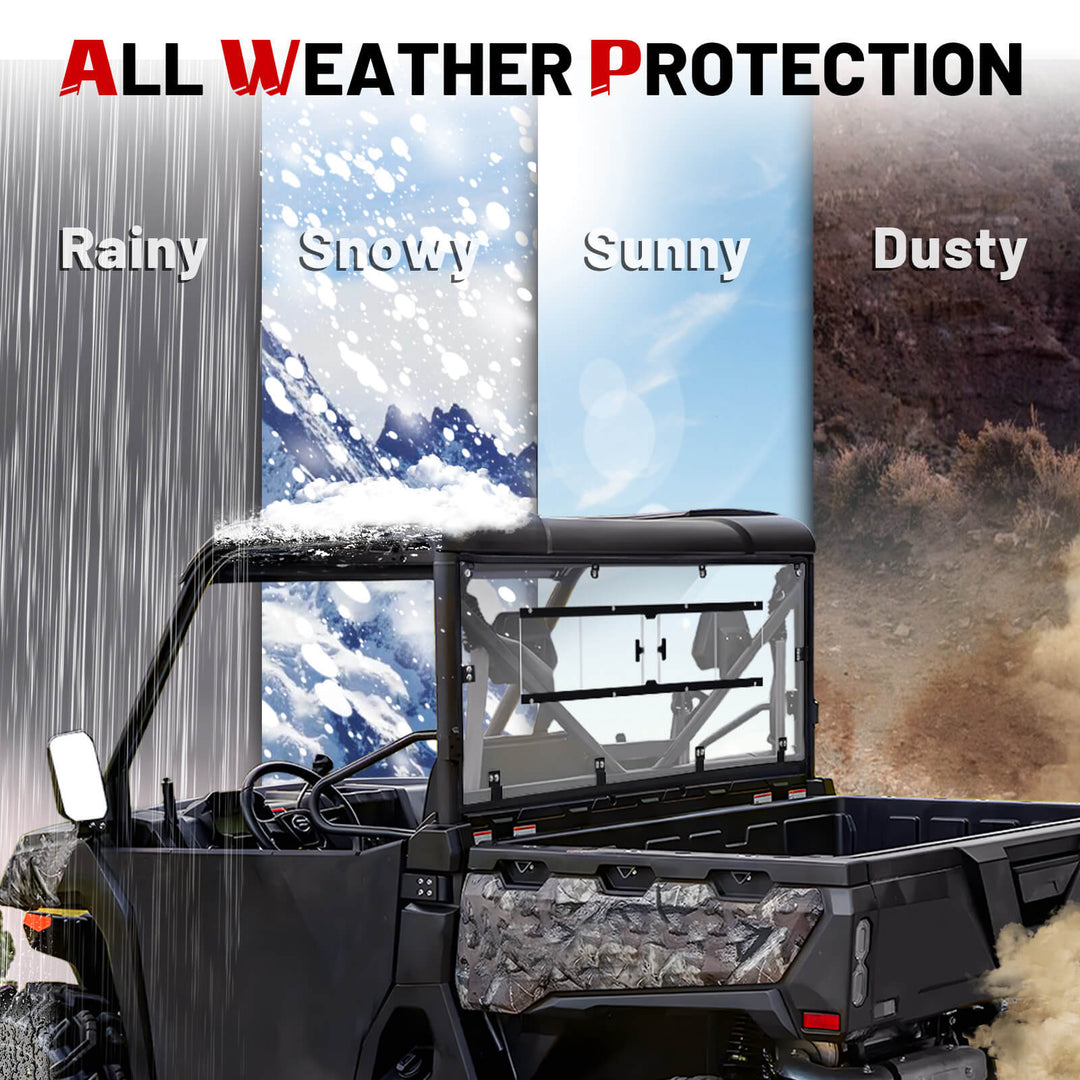 CFMOTO uforce 1000 sliding vented rear windshield all-weather protection 