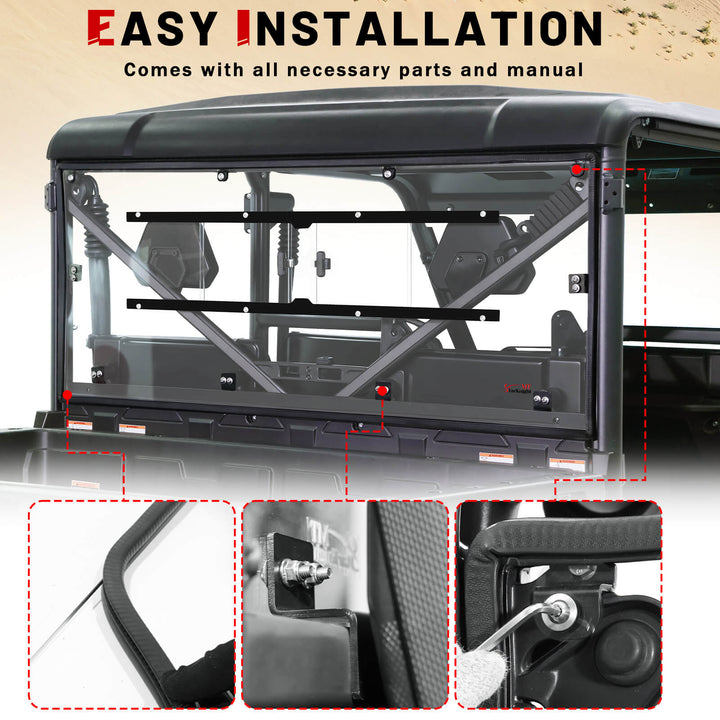 easy to install the uforce 1000 rear windsheld with sliding vent