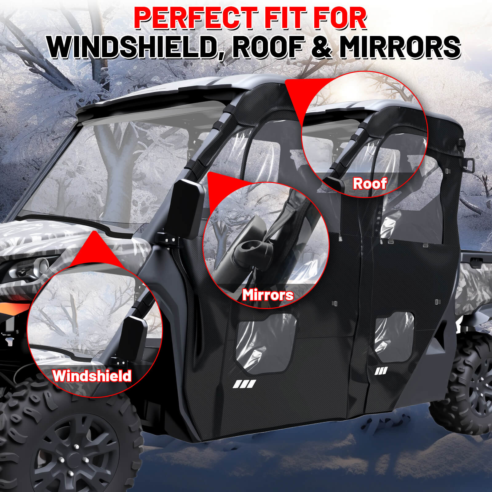 cfmoto uforce 1000xl soft cab enclosure fit for windshield and roof