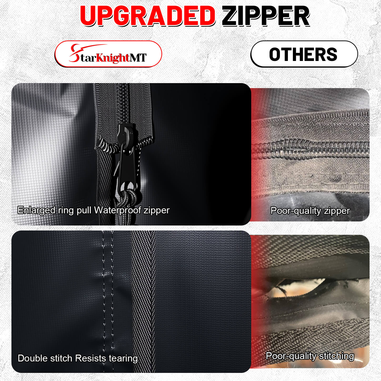 Comparison of upgraded zipper with other and starknightmt