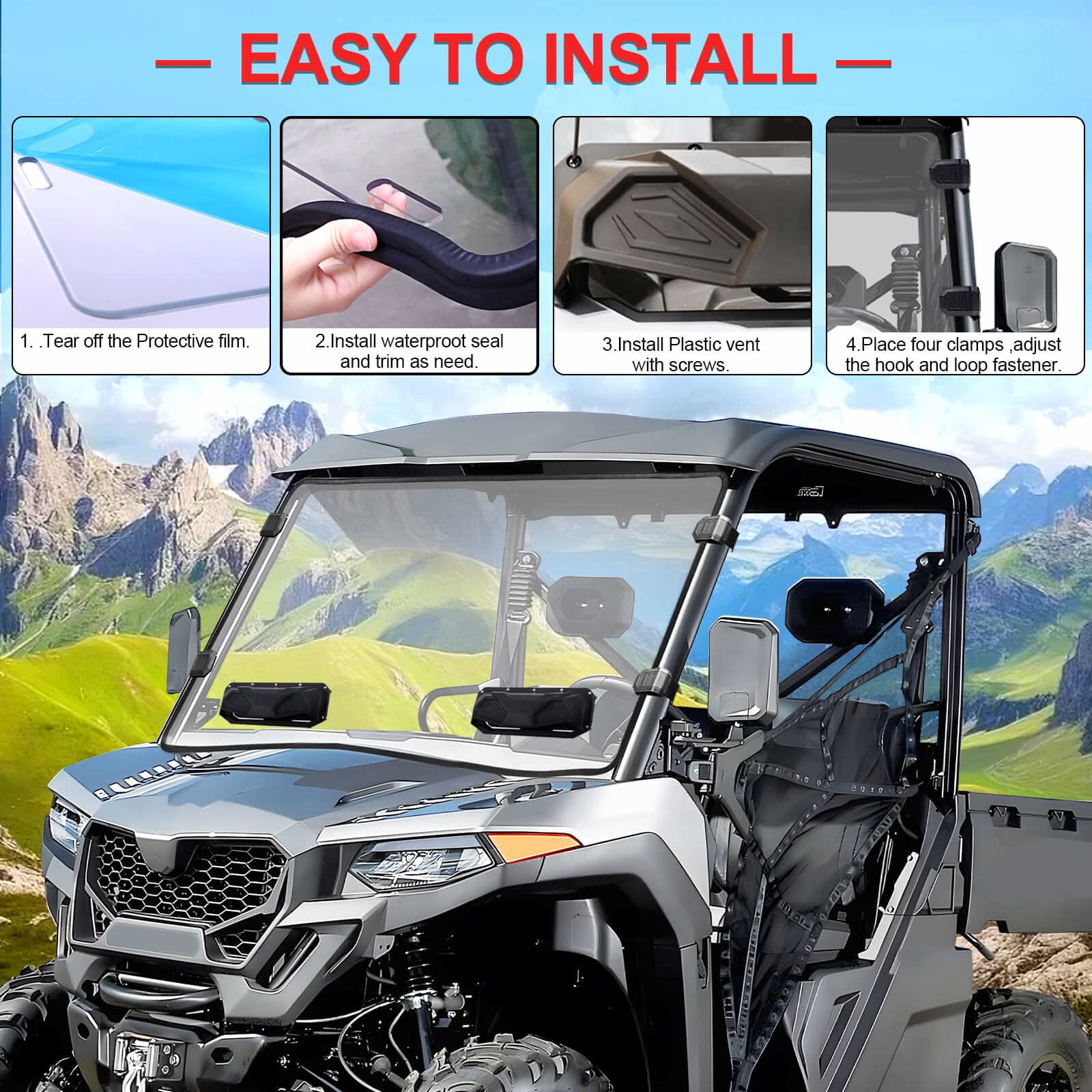 easy to install uforce 600 vent windshield