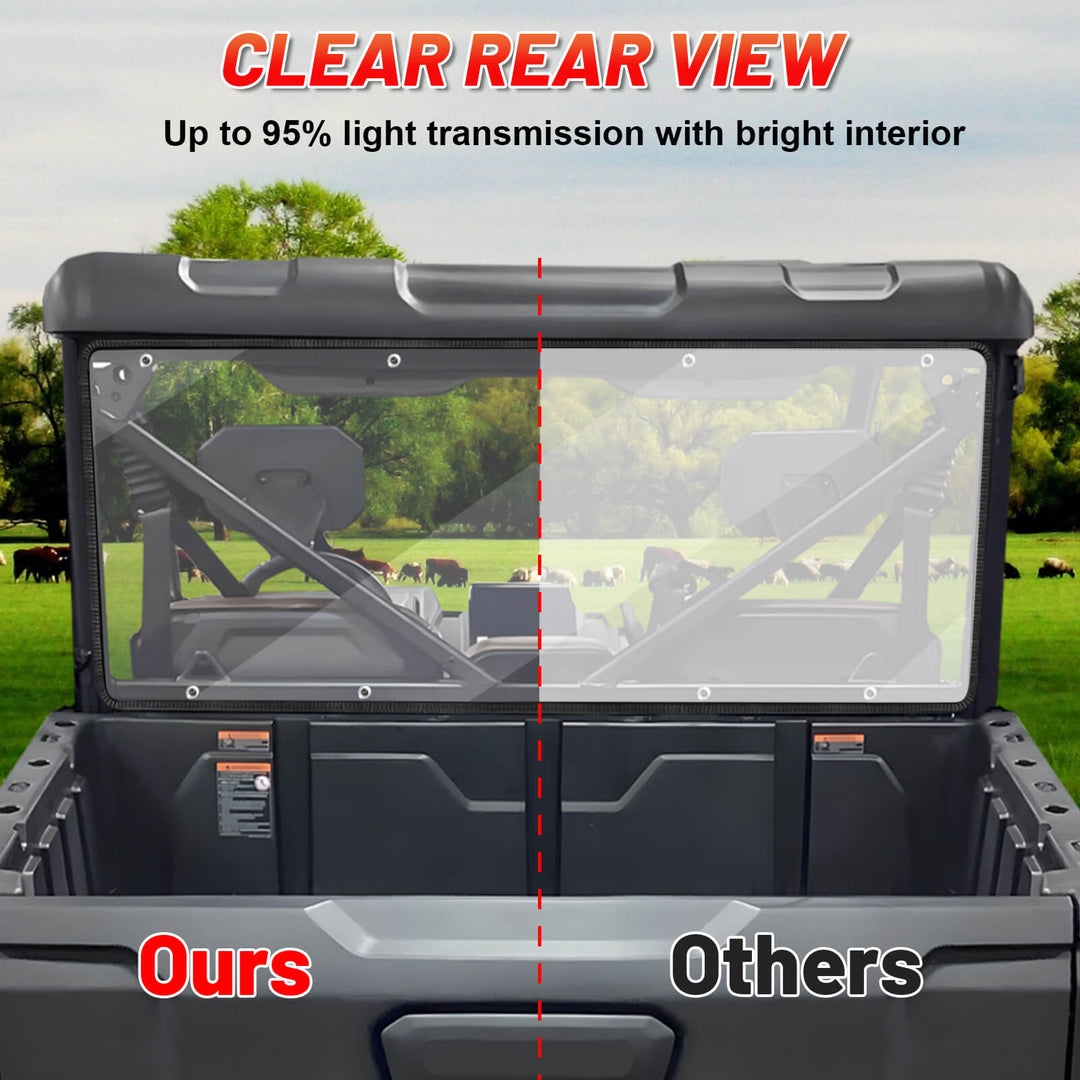 Clear rear view of u10 pro xl rear windshield
