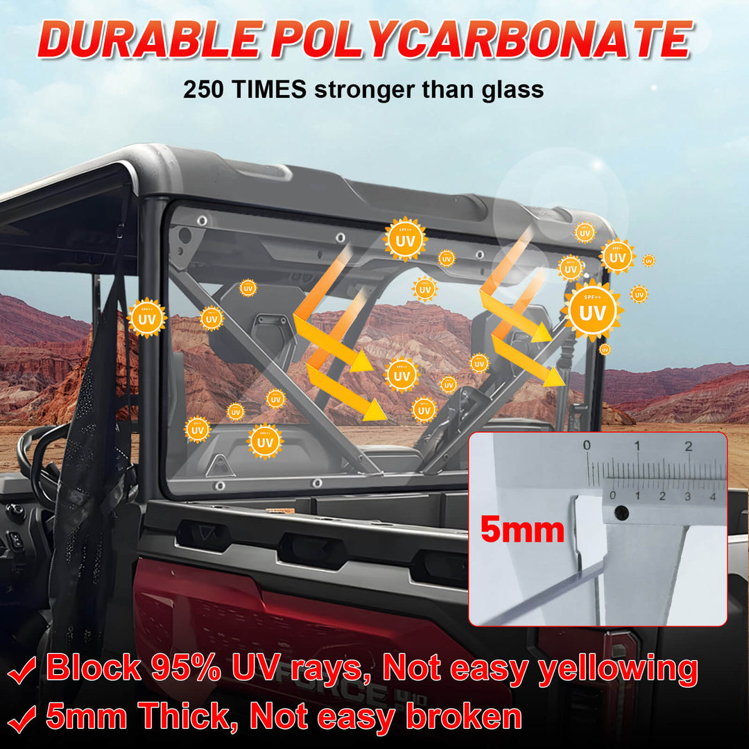 UFORCE u10 pro rear windshield with durability features 
