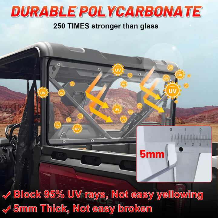 UFORCE u10 pro rear windshield with durability features 