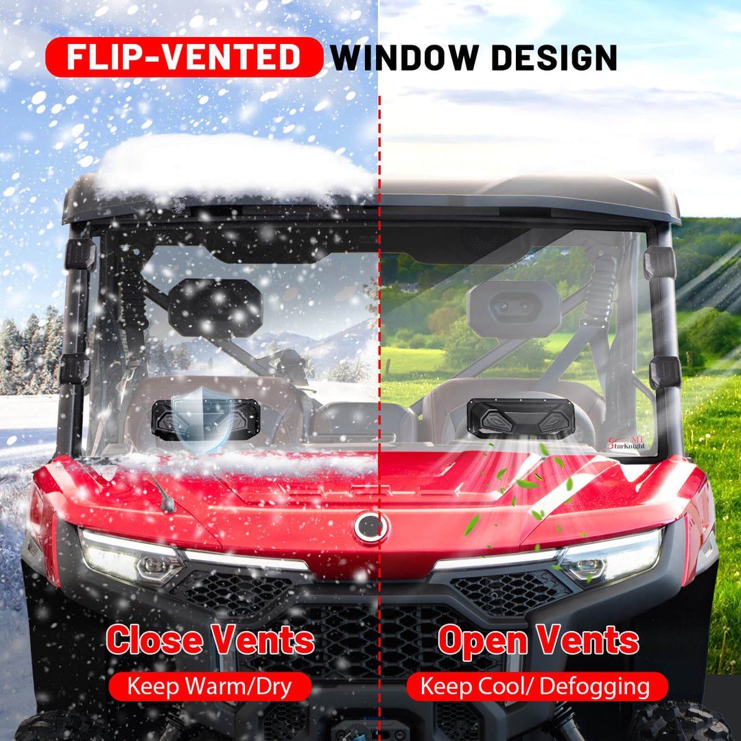 uforce u10 pro vented windshield close and opend vents comparison 