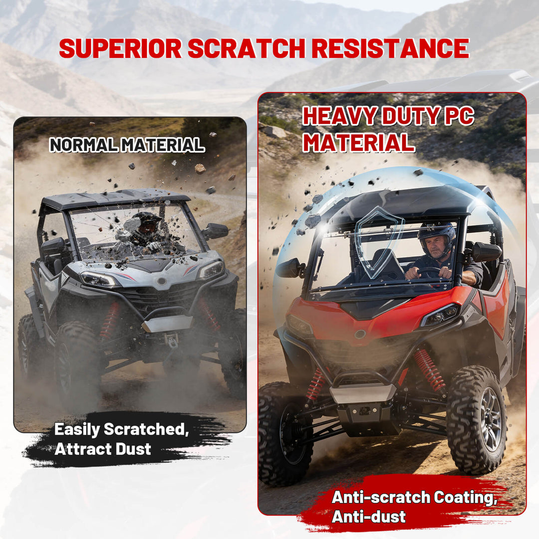 heavy duty pc material of zforce 950 sport flip windshield