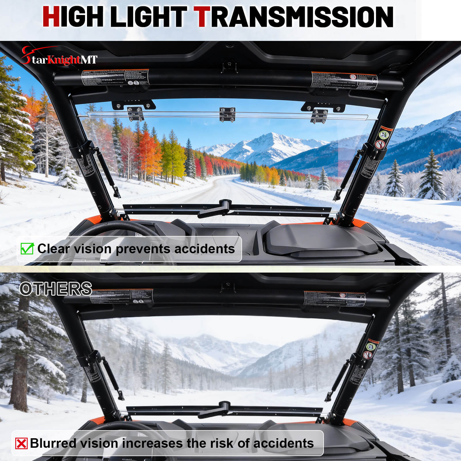 CFMOTO Zforce 950 Sport Flip windshield clear view