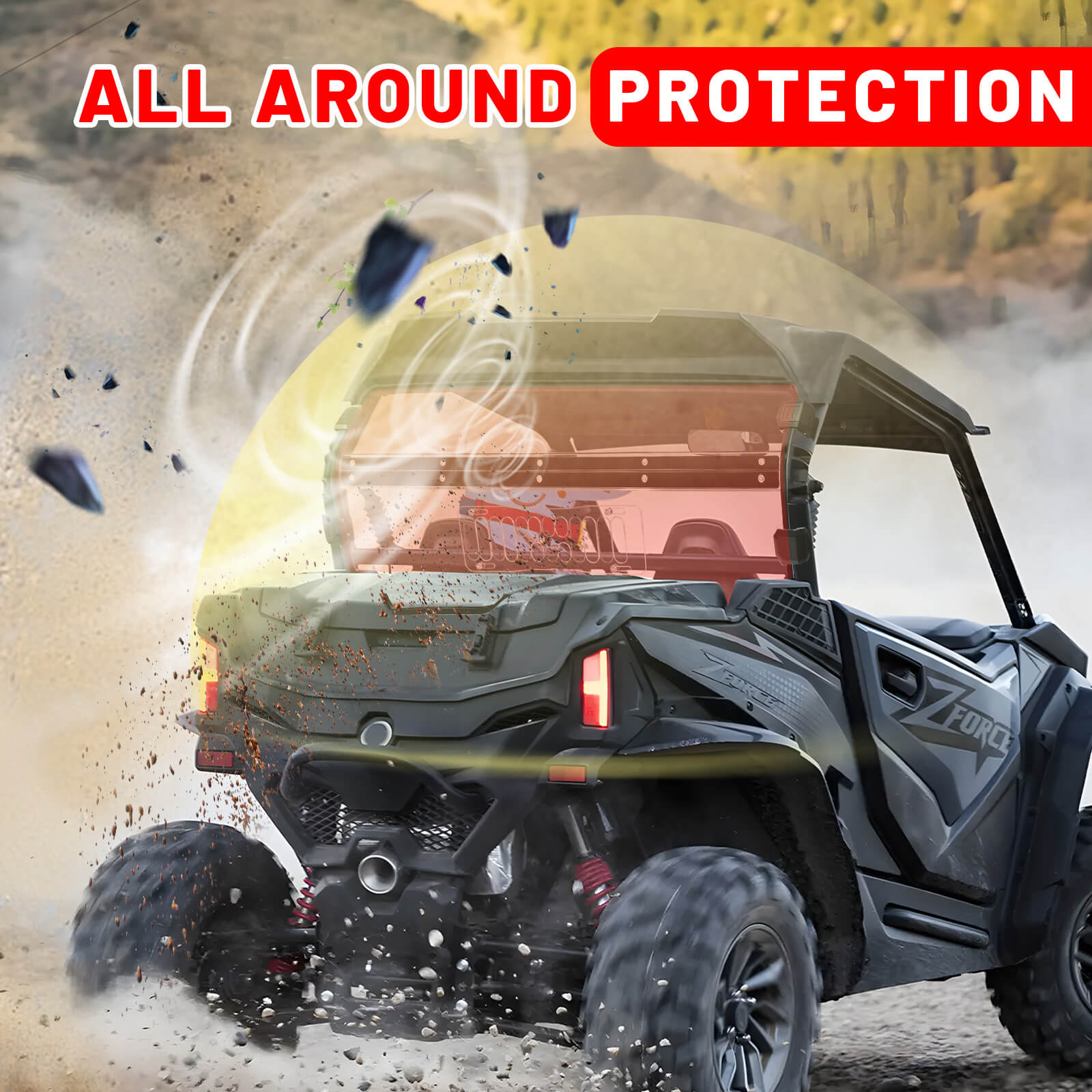 G2 zforce 950 sport rear windshield All Around Protection