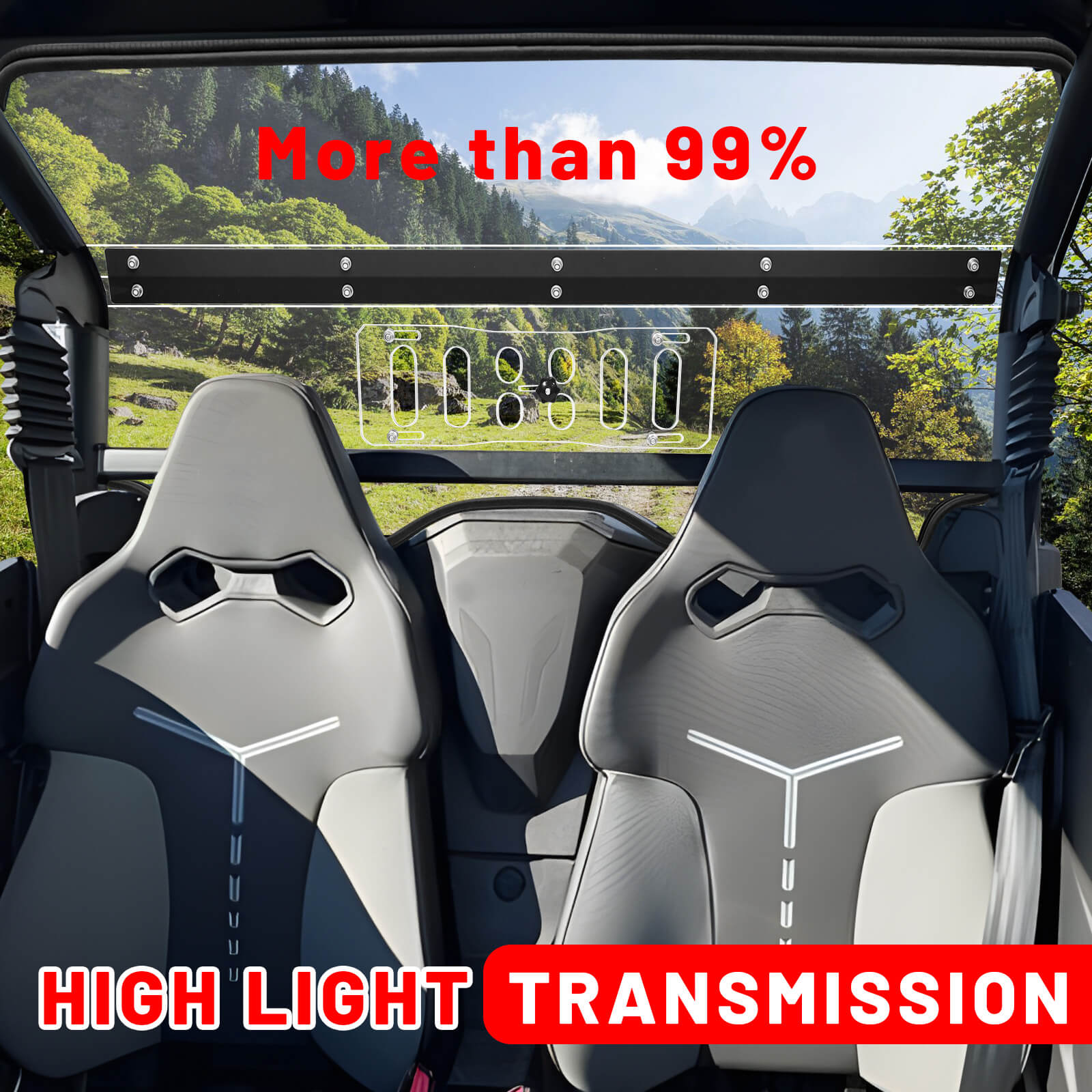 cfmoto zforce 950 rear vent windshield high light tansmission