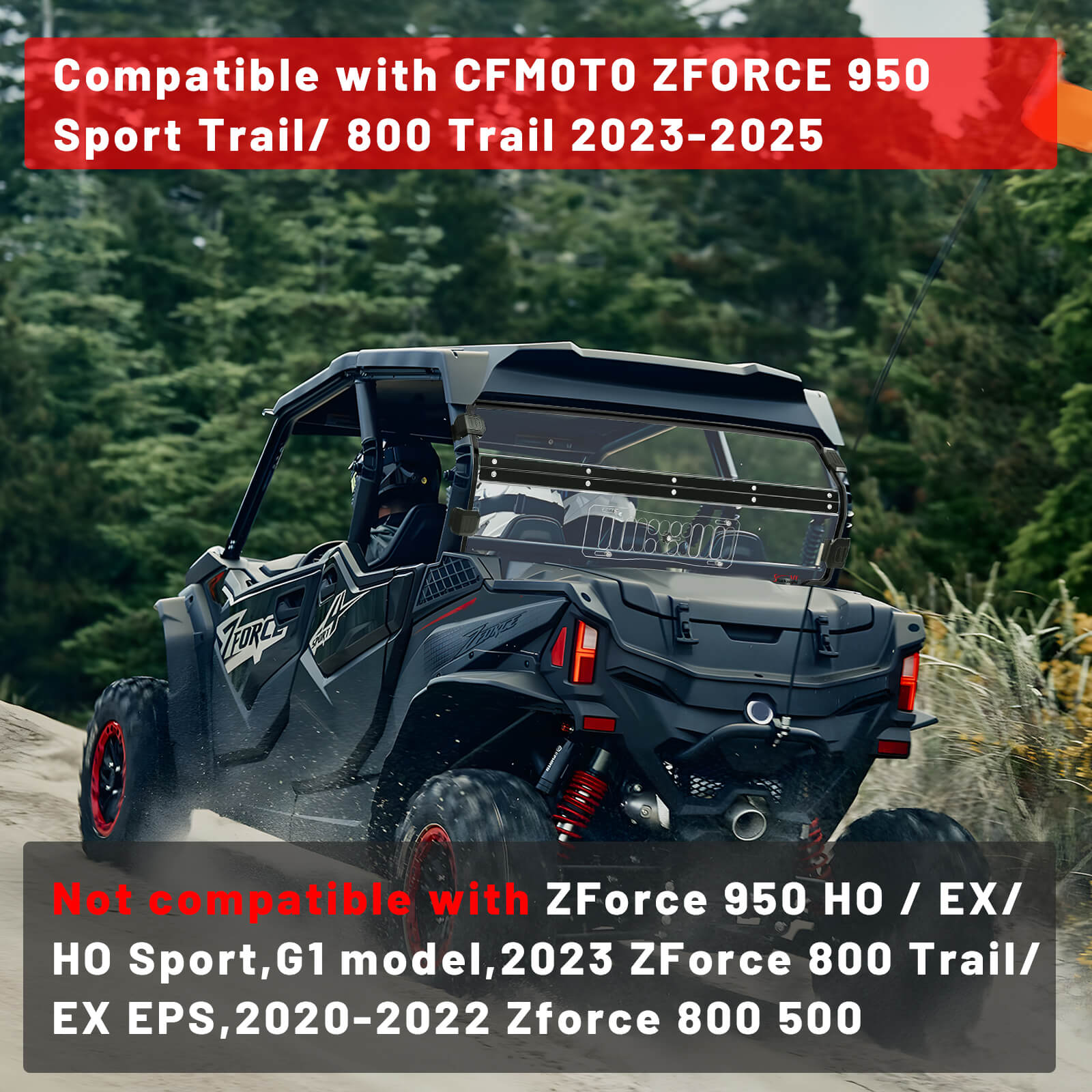 CFMOTO ZFORCE 950 rear windshield compatibility 