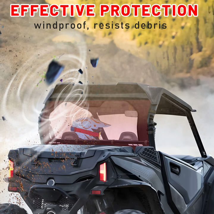 zforce 950 sport rear windshield windproof and debris-resistant features