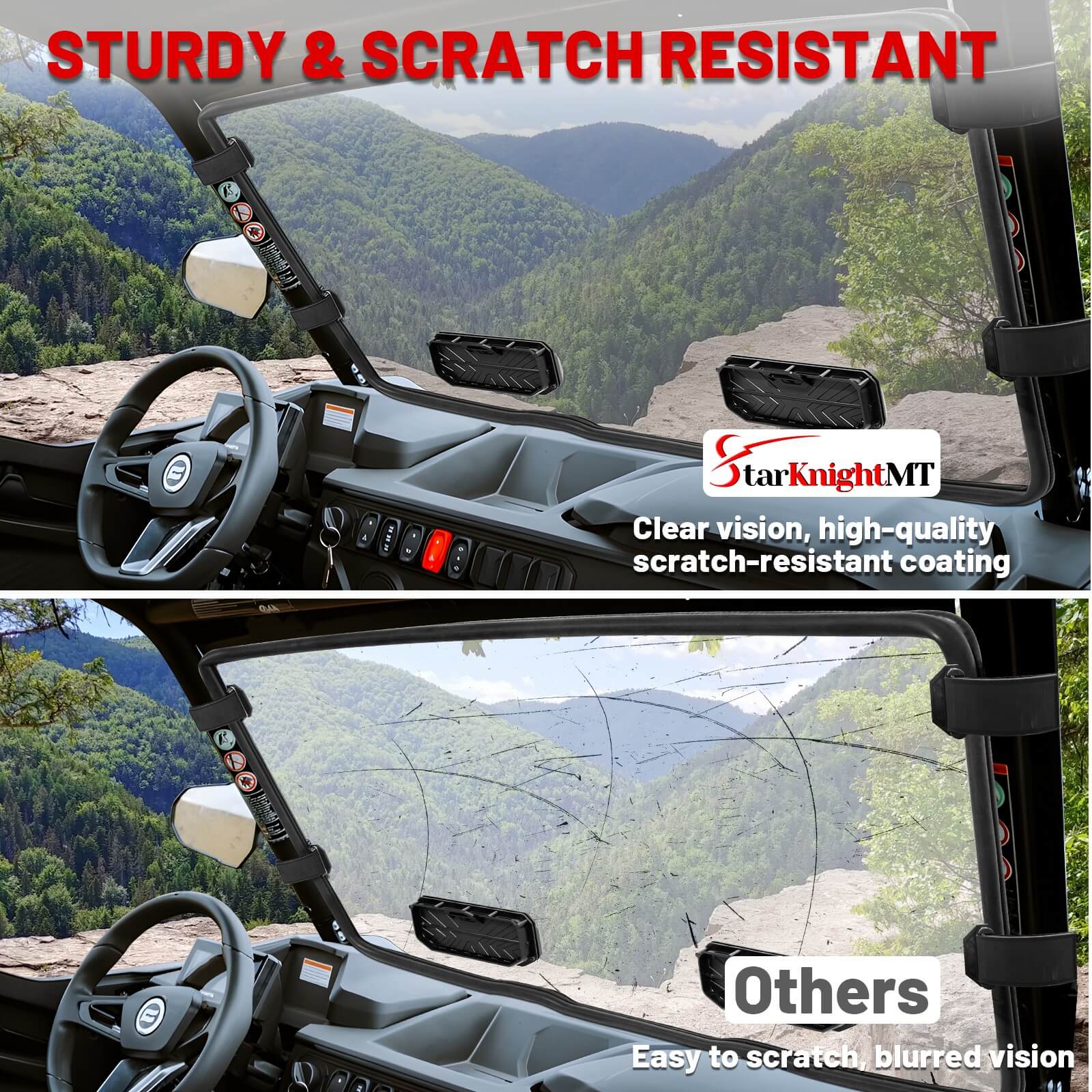 zforce windshield sturdy & scratch resistant material 