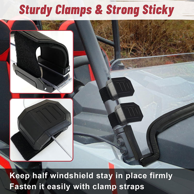 sturdy clamps of the rzr half windshield