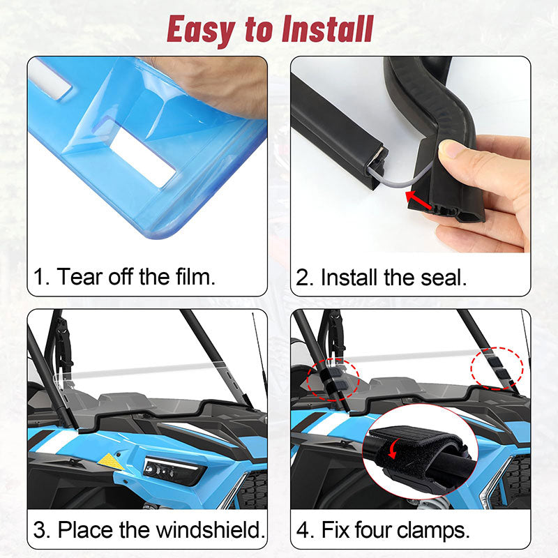 easy to install the half windshield