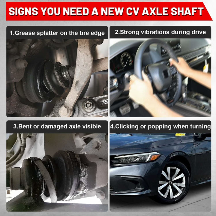 Signs you need a new honda civic CV axle shaft with a different scene