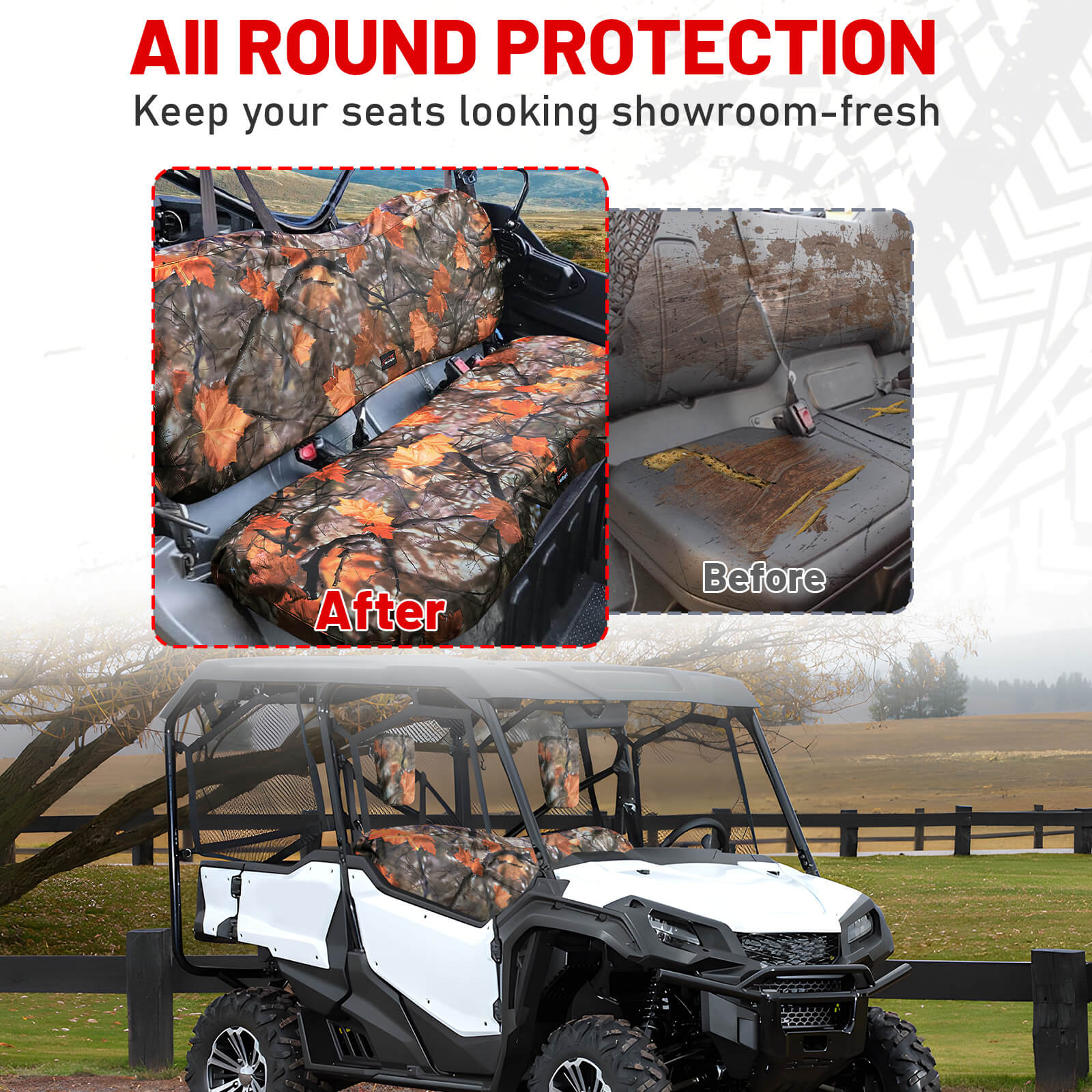 UTV Seat Cover Dustproof Cover For Honda Pioneer 1000 1000-5 SXS M3 M5 2016-2024