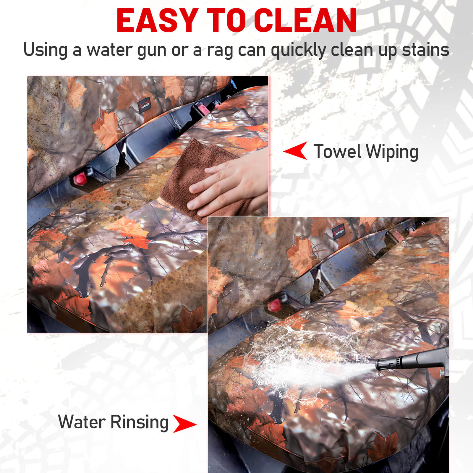 easy to clean the pioneer 1000 maple camo seat covers