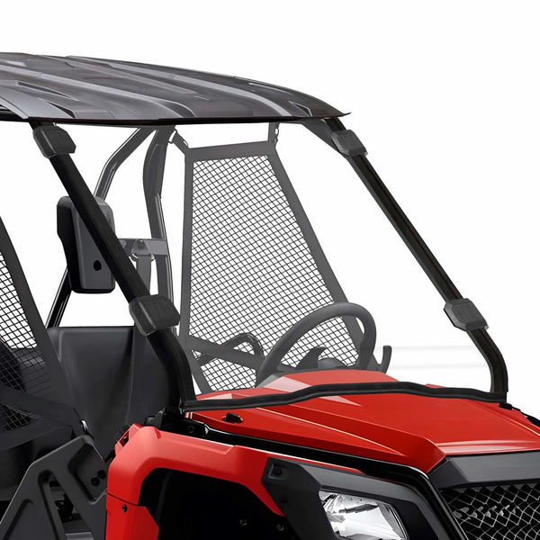 SuperATV Clear Polycarbonate Full Windshield For Honda Pioneer 500 / 520 UTV - Includes Hardware