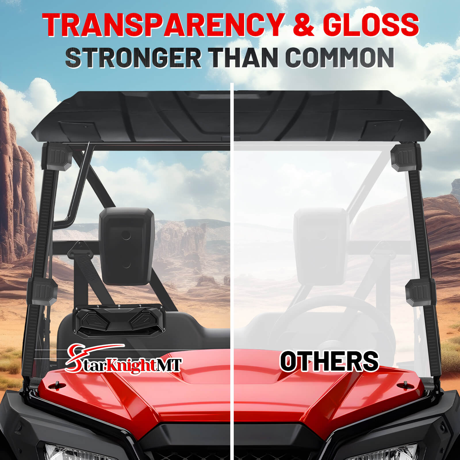 honda pioneer 500 vented windshield transparency 