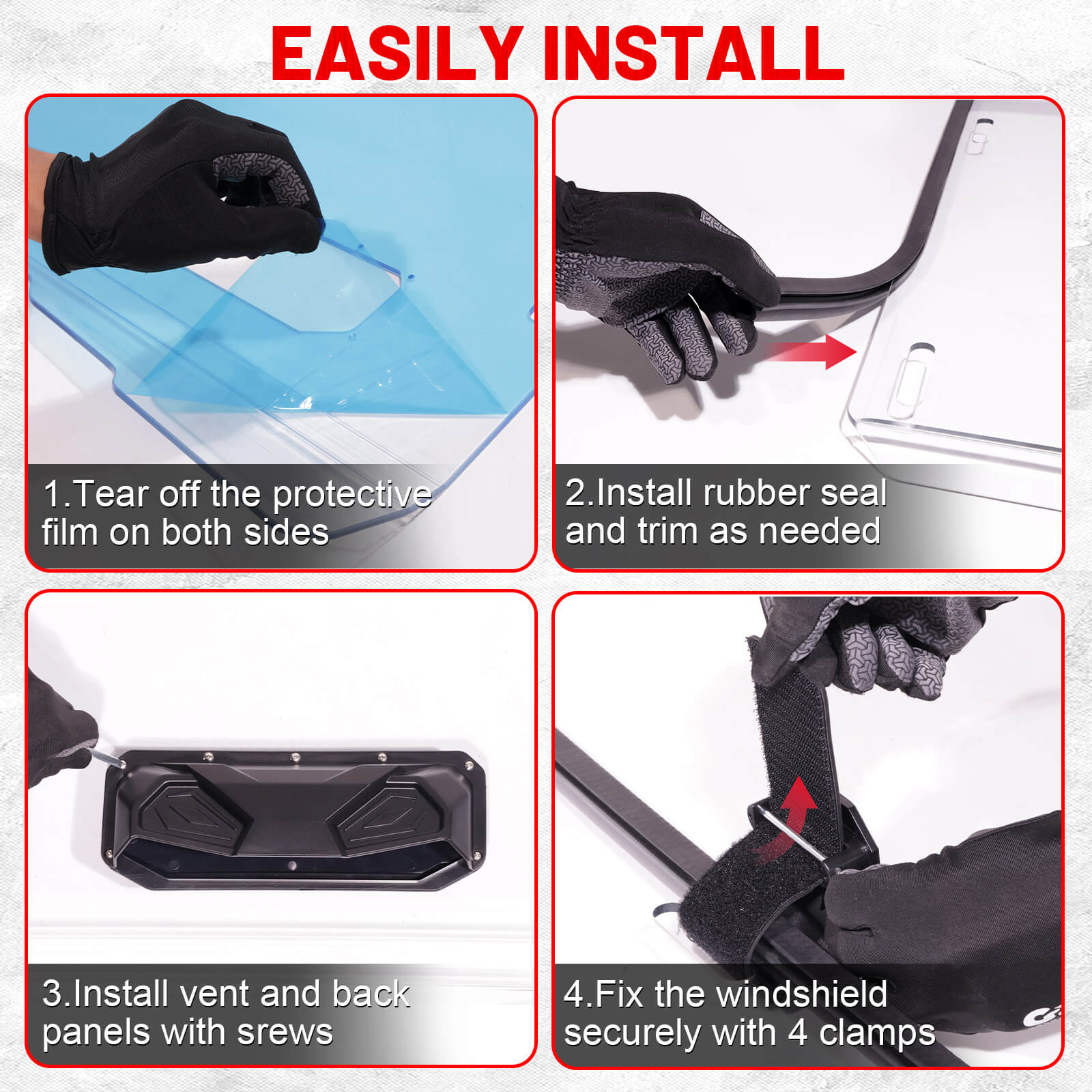 pioneer 500 vented windshield Step-by-step installation guide