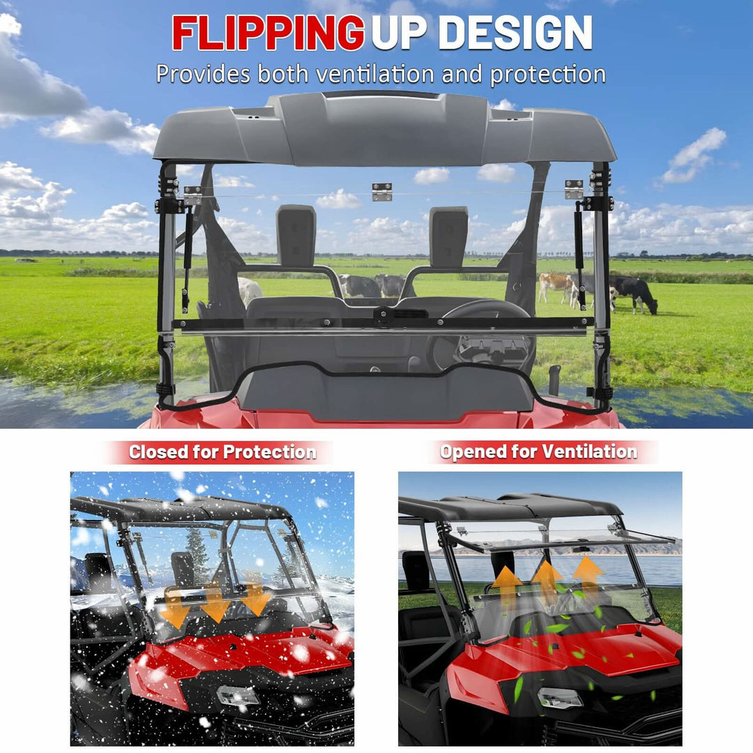 Pioneer 700 windshield flip up design 