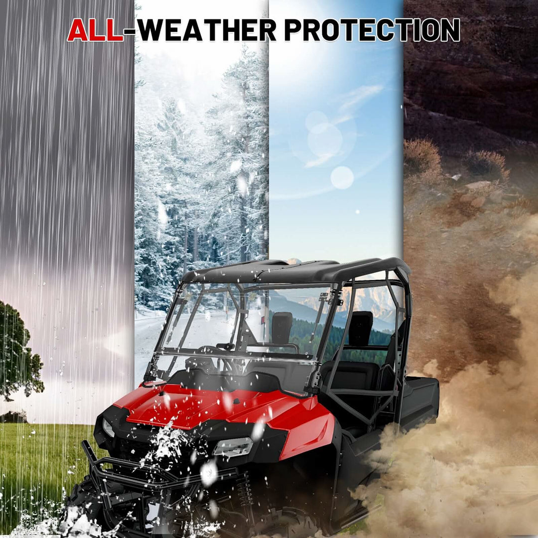 honda pioneer 700 flip windshield all-weather protection features 
