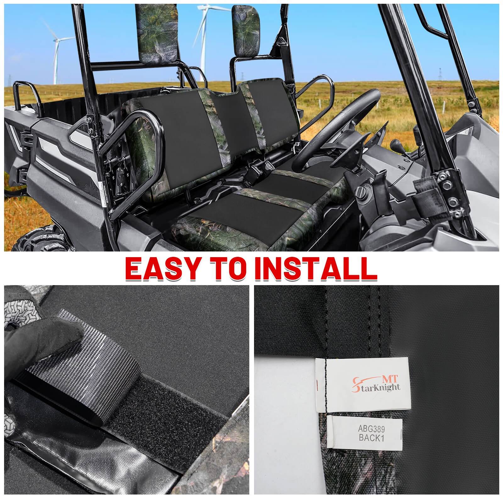 easy to install honda pioneer 700 upgraded camo seat cover 