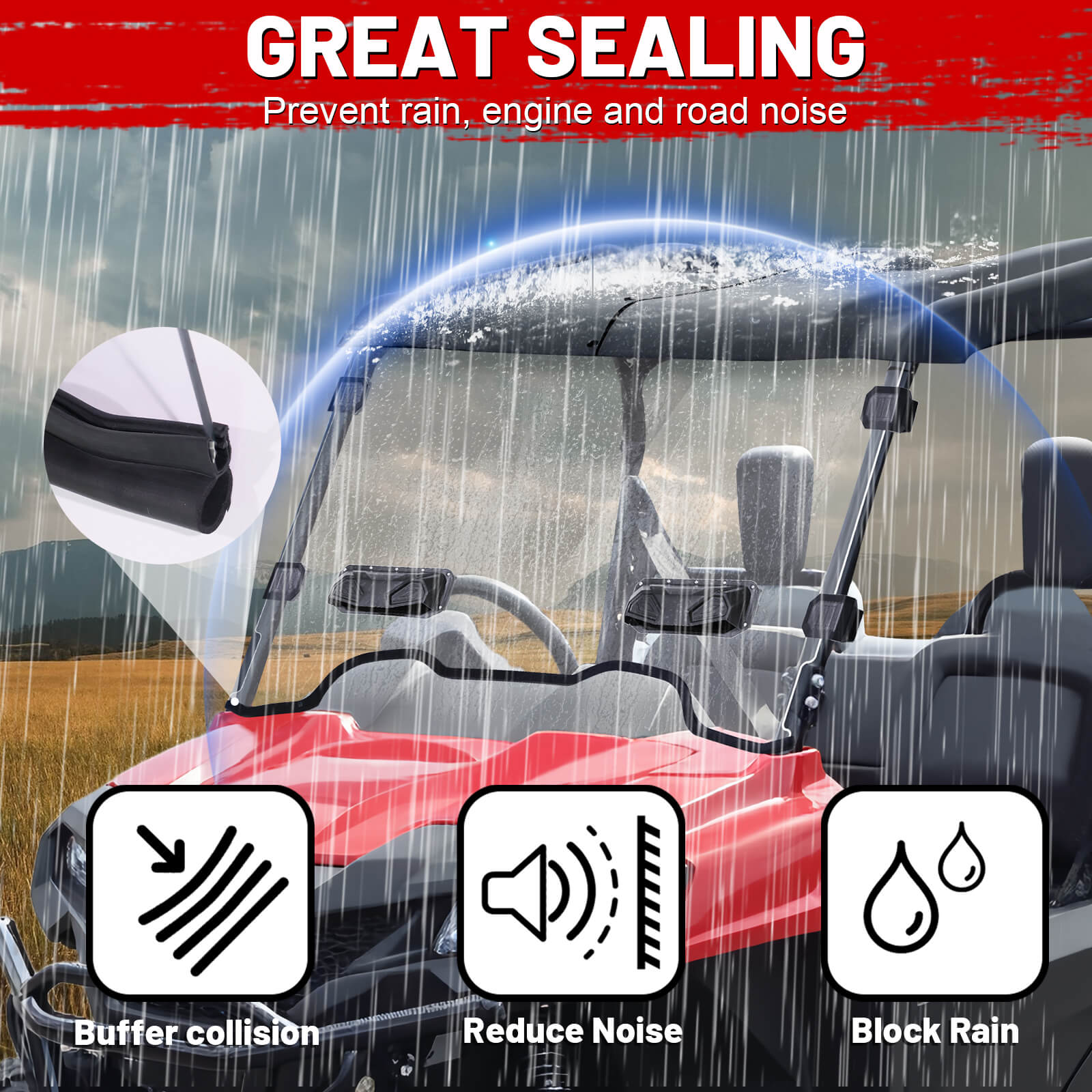 pioneer 700 vented windshield great sealing