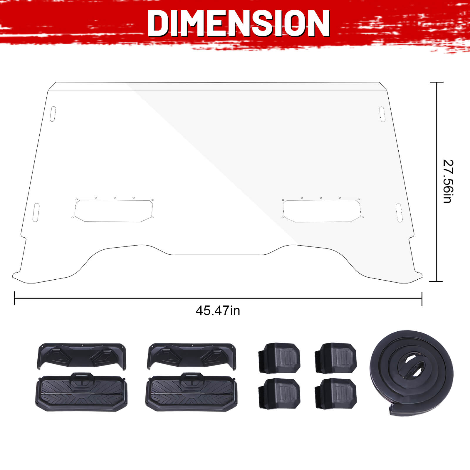 Starknightmt pioneer 700 vented windshield dimension