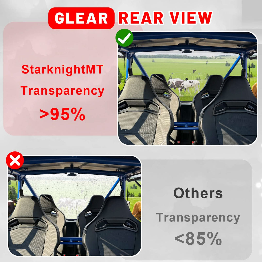  glear rear view of honda talon rear windshield