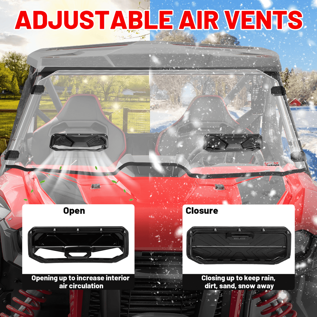 open and closure of talon 1000x vent windshield