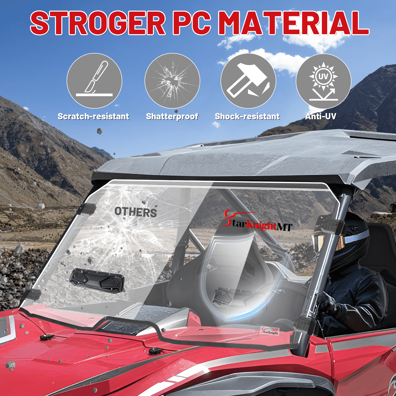 talon 1000x vent windshield use pc material