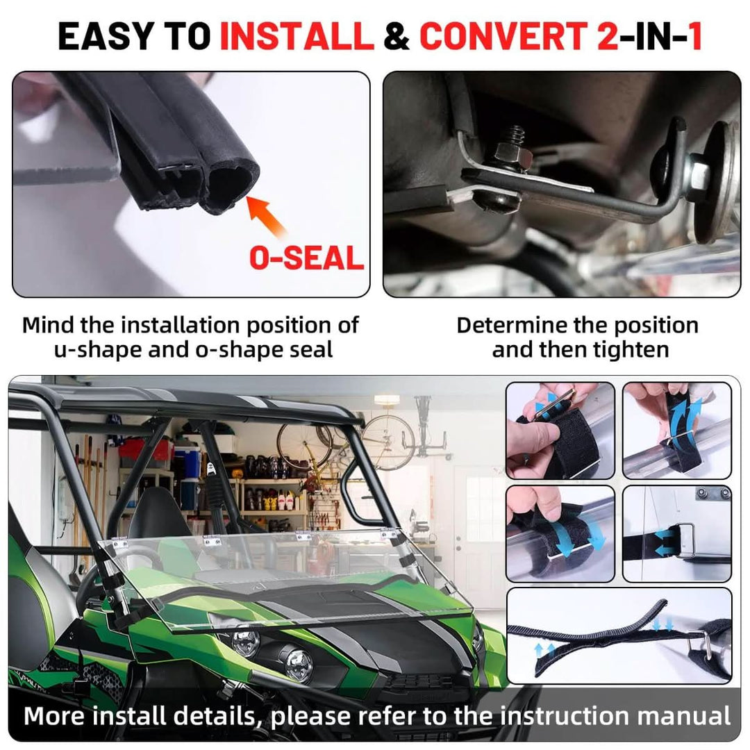 easy to install &amp; convert teryx filp windshield
