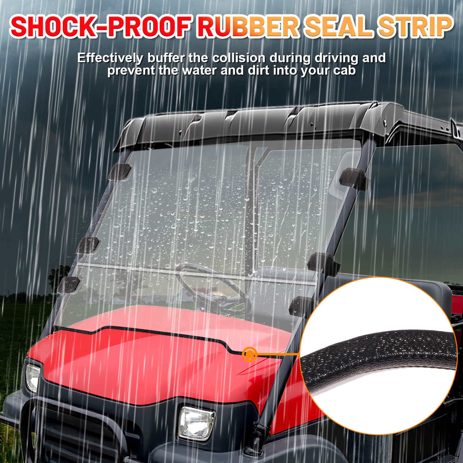 Mule 3010 windshield shock-proof rubber seal 