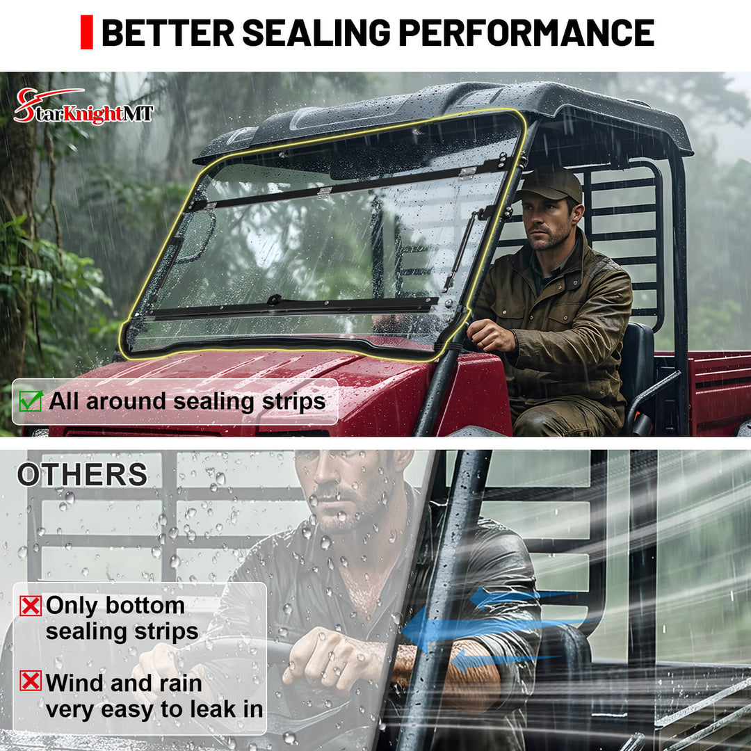 Kawasaki mule 4010 flip windshield better sealing