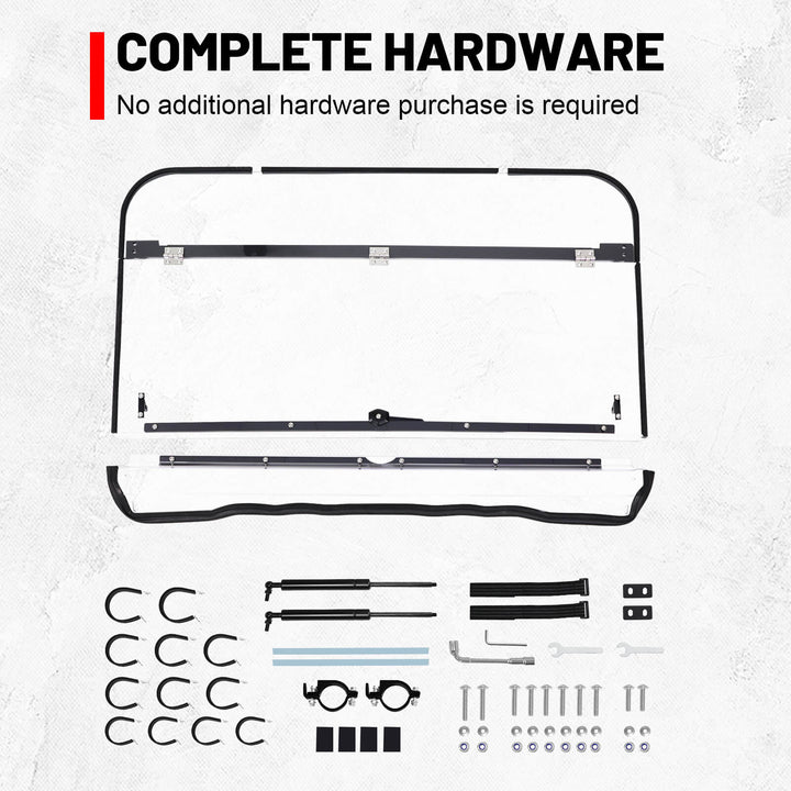 Kawasaki mule flip windshield Complete hardware kit with components 