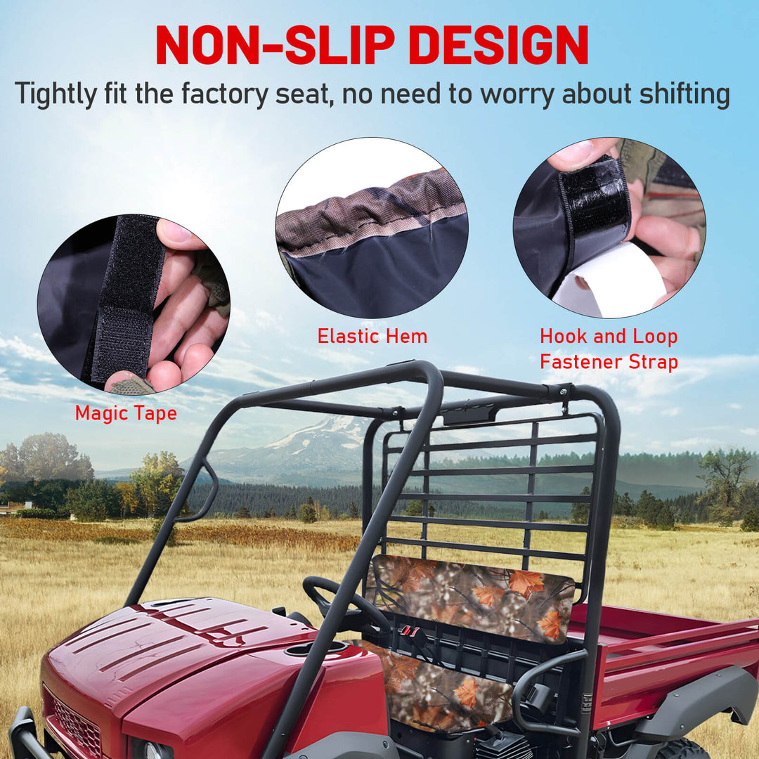 non-slip design of mule 4010 maple camo seat covers