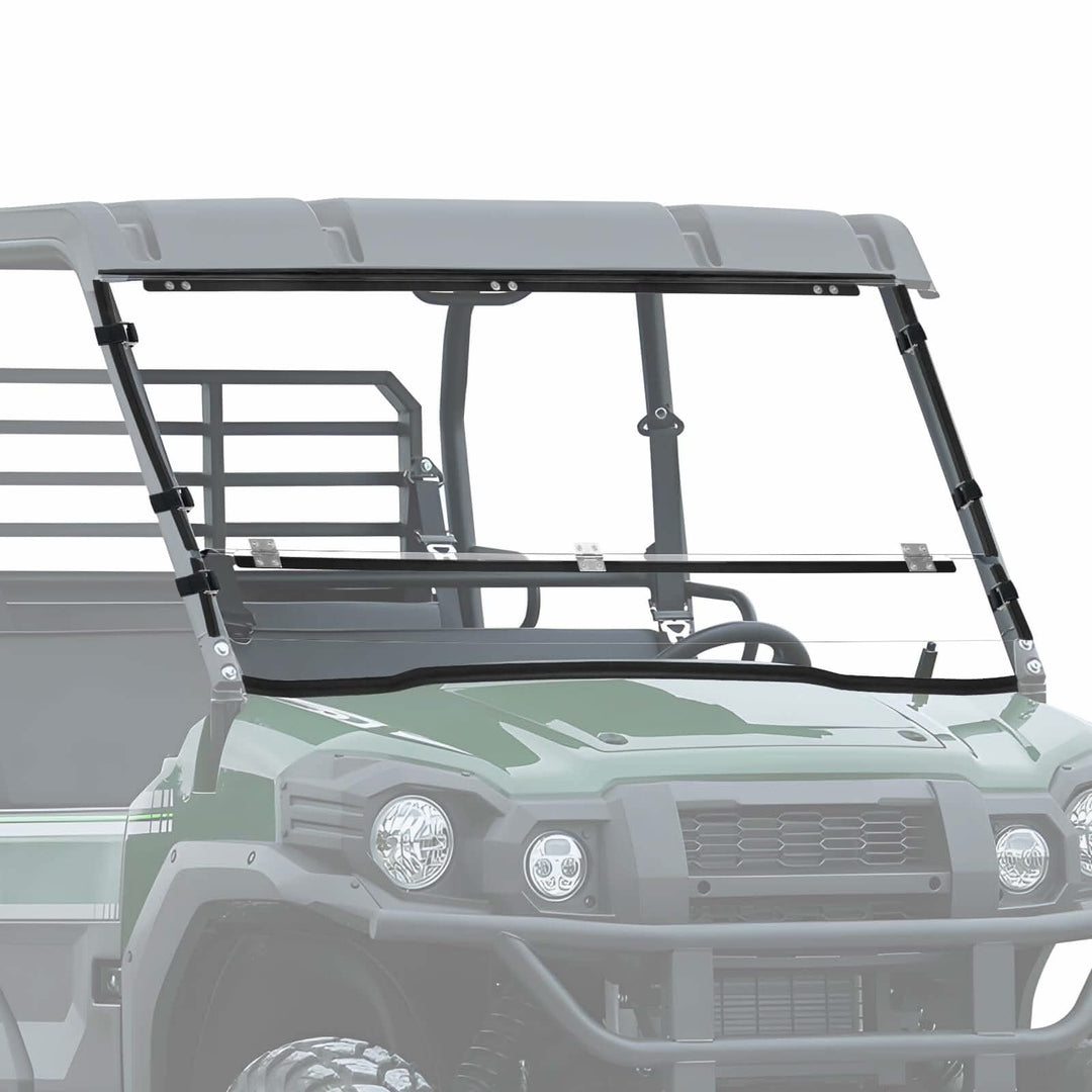 Kawasaki Mule Pro Scratch-Resistant Flip Windshield 