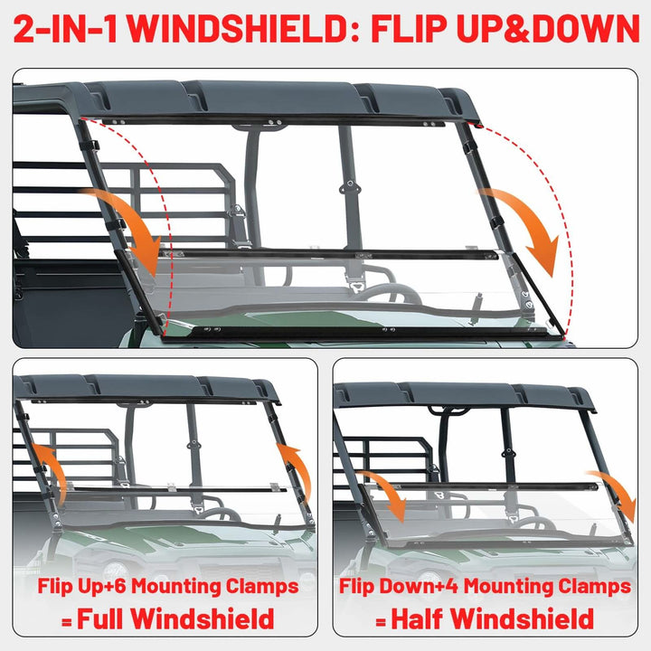 Kawasaki Mule pro 2-in-1 Windshield features