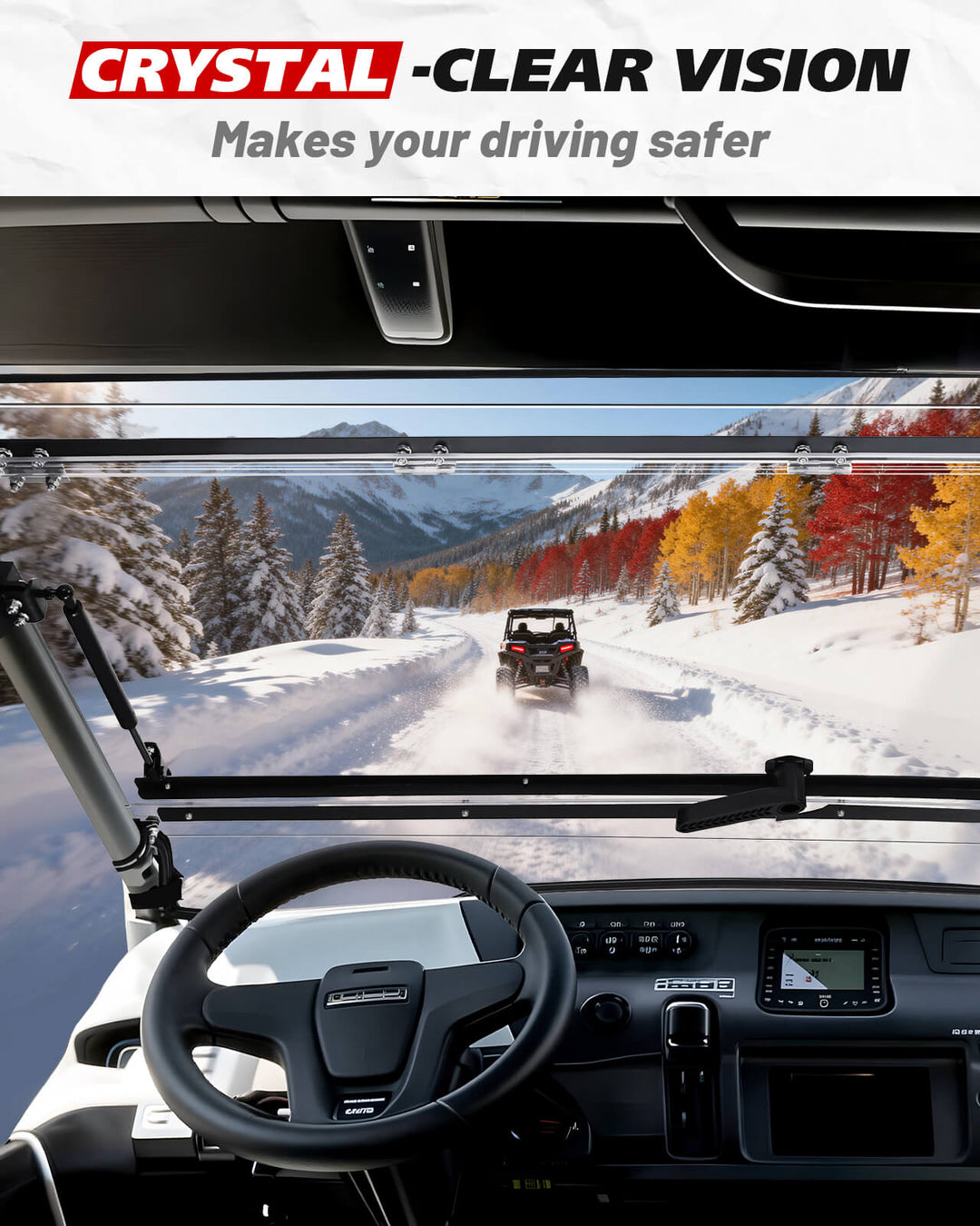 Clear View of Mule Pro Flip Up Windshield