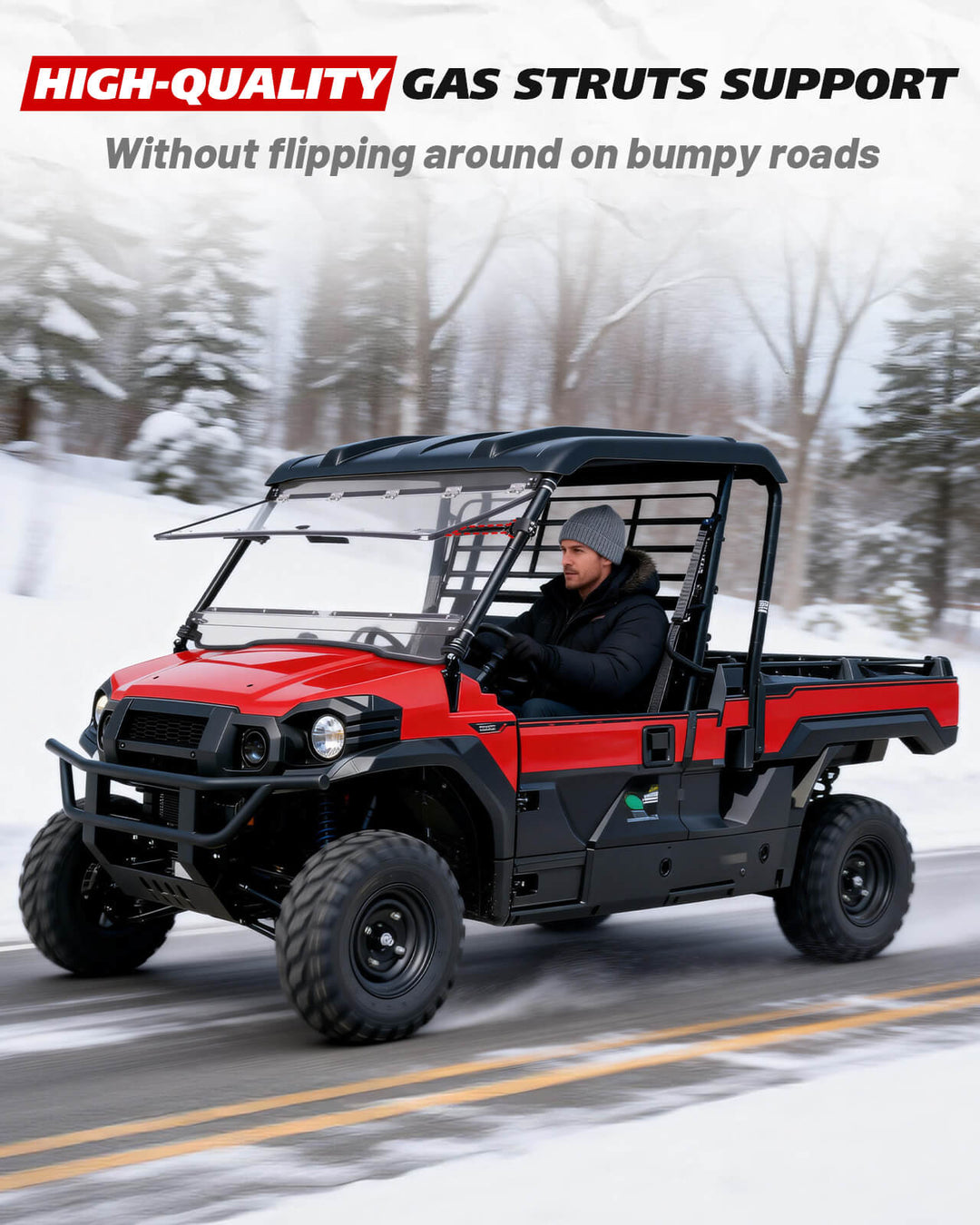 Kawasaki Mule Pro Flip windshield High quality gas struts support
