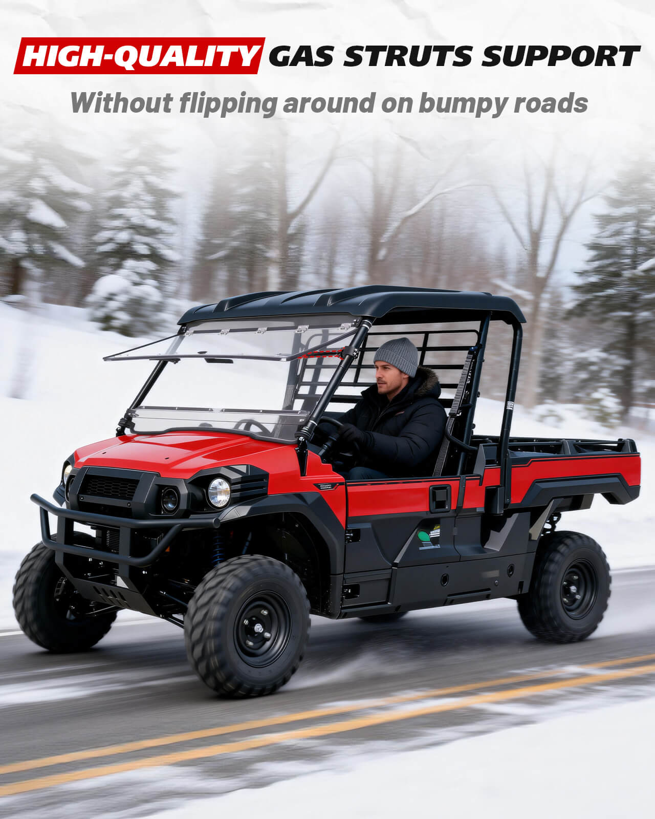 Kawasaki Mule Pro Flip windshield High quality gas struts support
