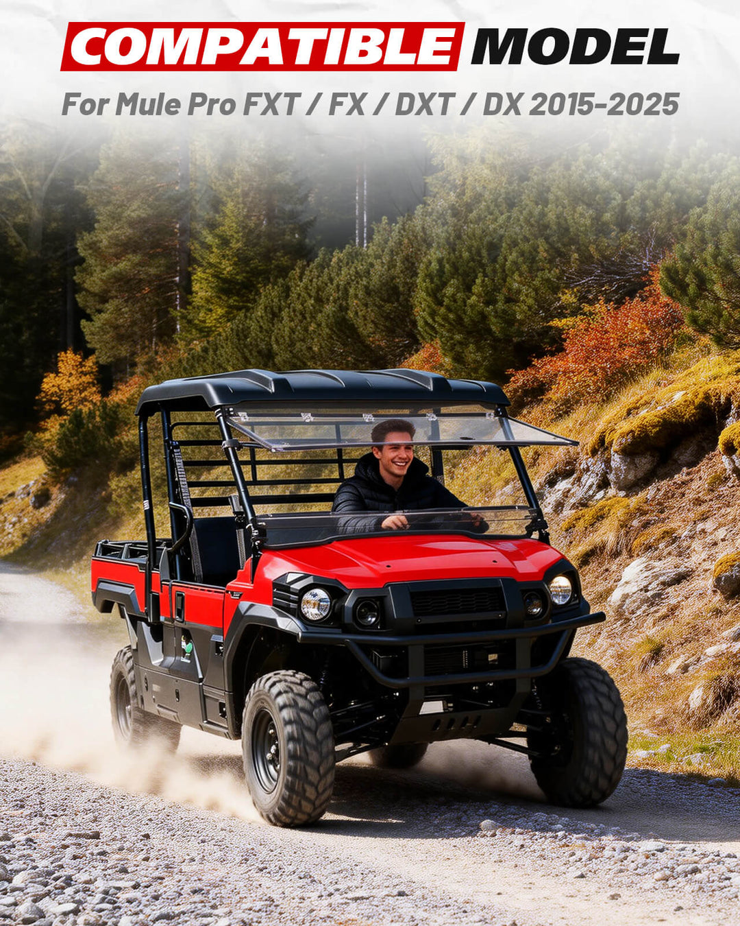 Mule Flip Windshield Fit Mule Pro FXT/FX/DX/DXT 2015-2025