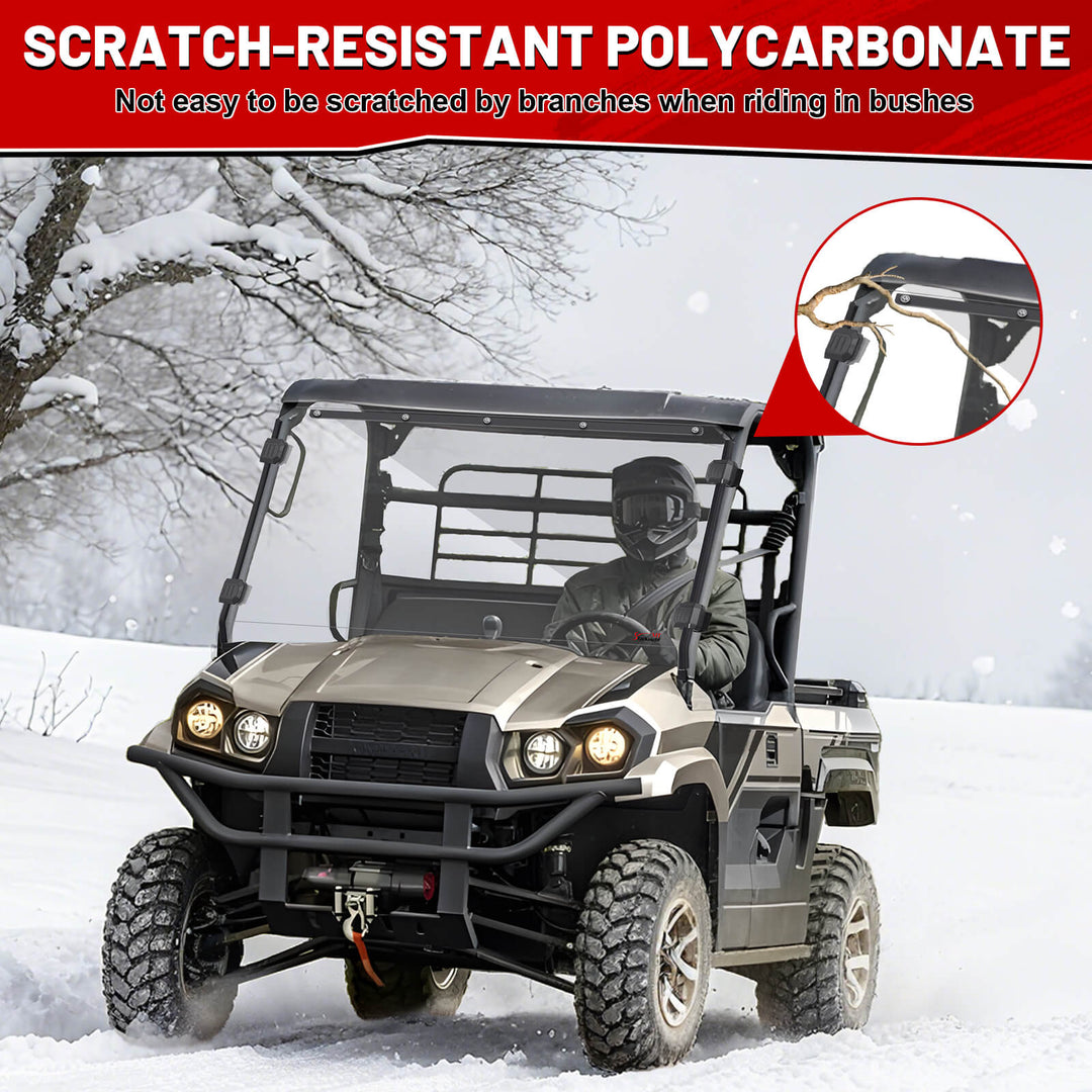 scratch-resistant pc material of mule pro mx windshield