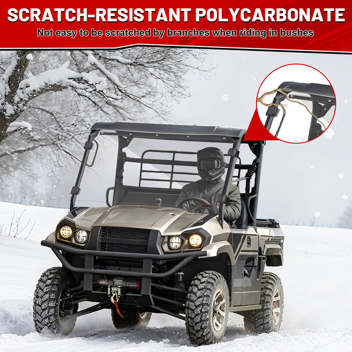scratch-resistant pc material of mule pro mx windshield