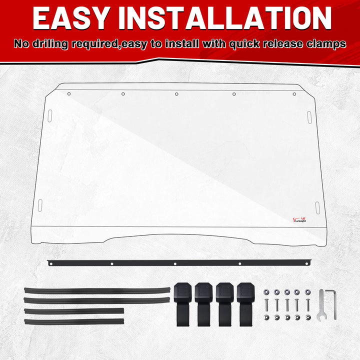 easy to install kawasaki mule pro mx windshield