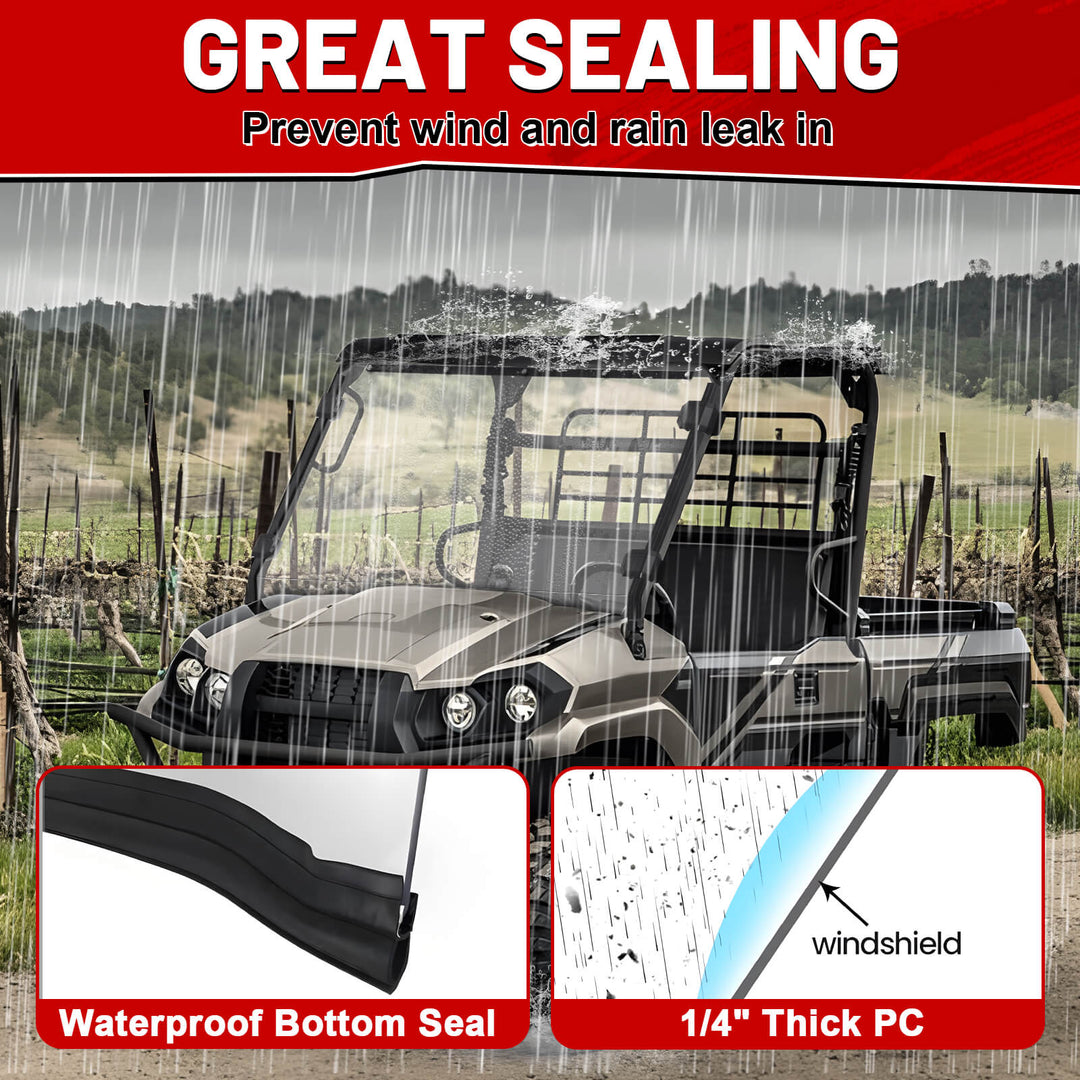 great sealing of kawasaki mule pro mx windshield
