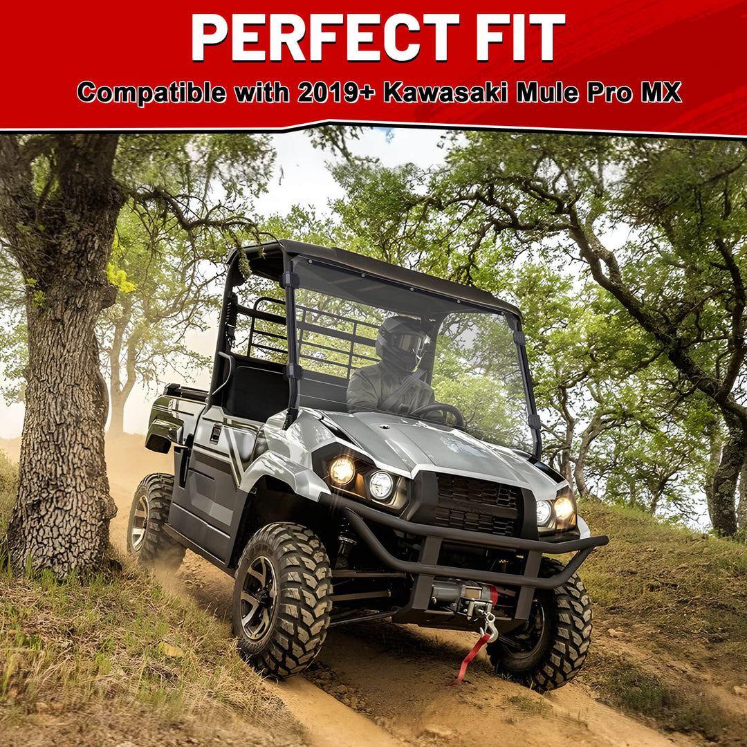 Front windshield fit 2019+Kawasaki mule pro mx