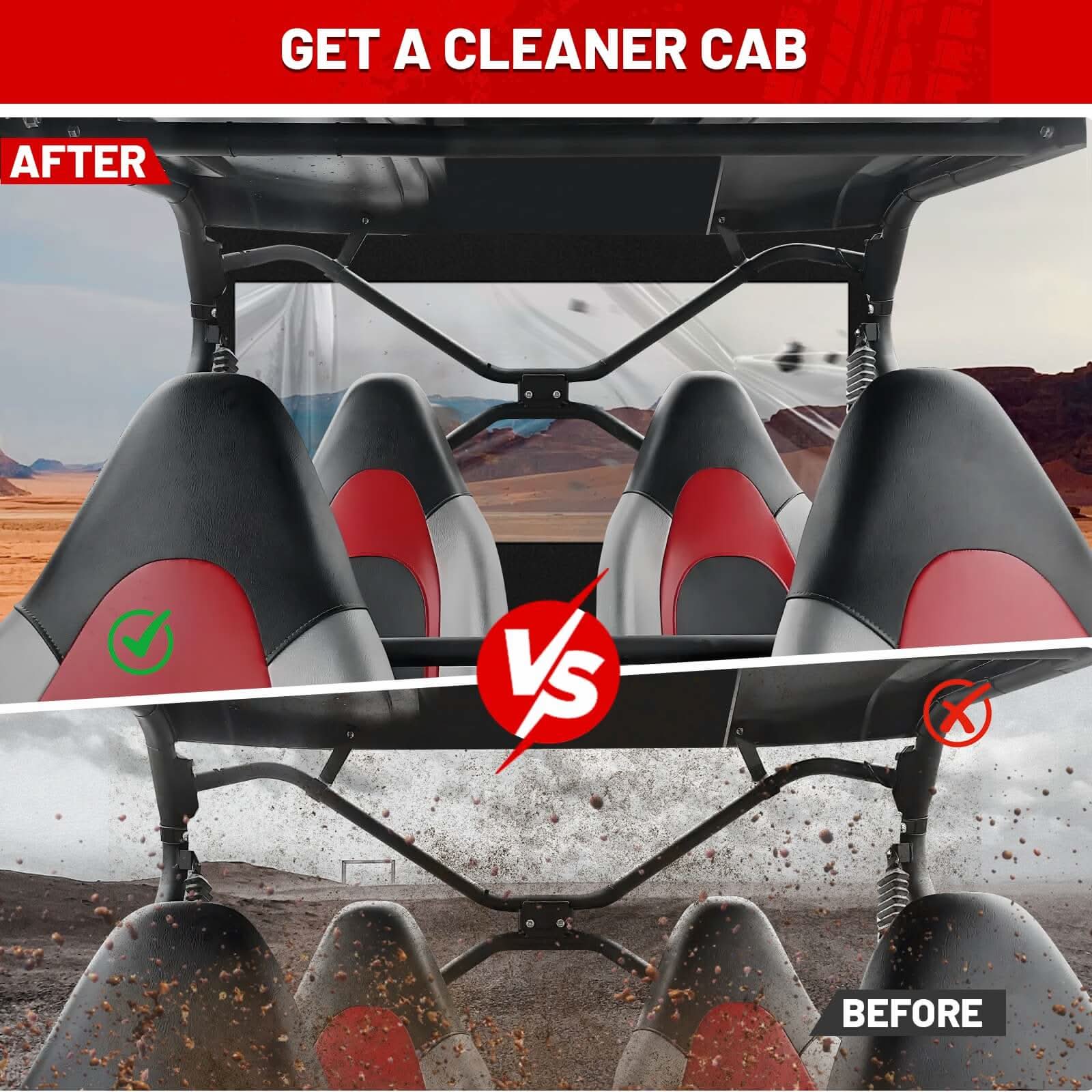 before and after install teryx 4 800 soft rear windshield