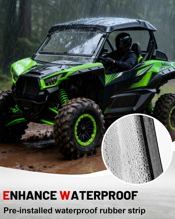Teryx KRX 1000 Flip Windshield with Pre-installed Waterproof Rubber strip